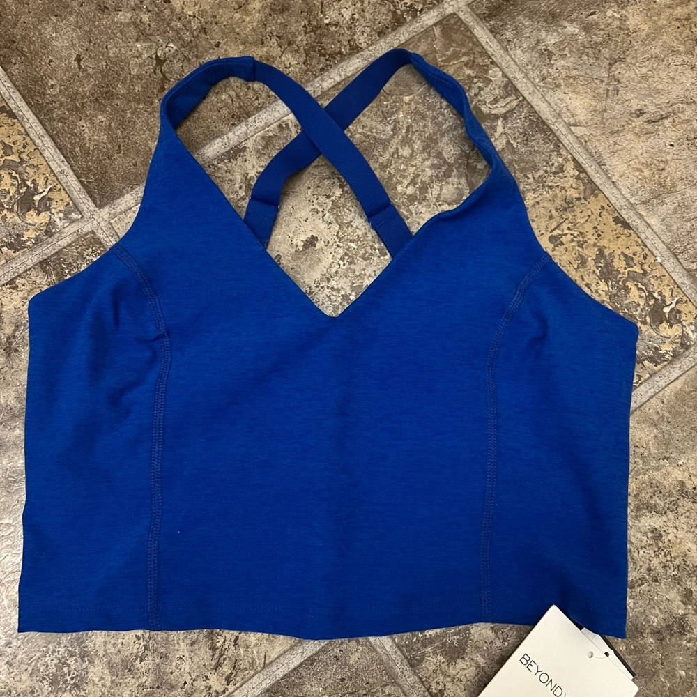 Beyond Yoga royal blue crop tank bra - size medium NWT